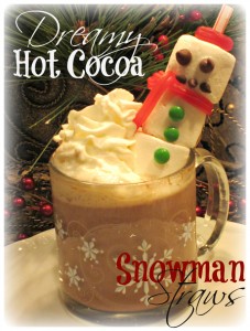 hot cocoa & snowman straws