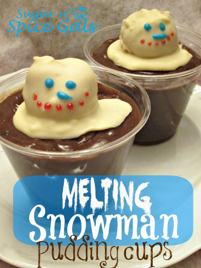 snowman pudding cups dessert